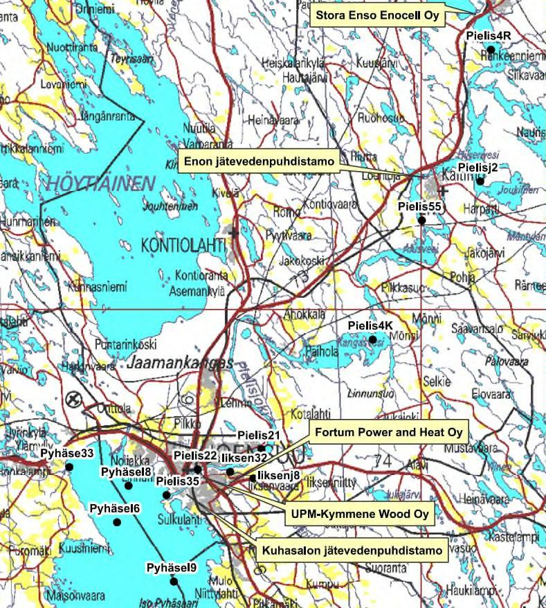 Savo-Karjalan Ympäristötutkimus Oy Kartta 1.