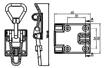 Ruostumaton teräs AISI 316, lukittava.