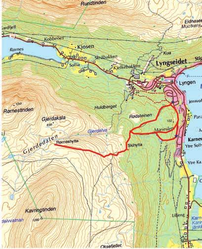 Viitoitettu kirjastolta Skihytta: 4 km Rørneshytta: 7 km Skihytta: 4 km Rørneshytta: 7