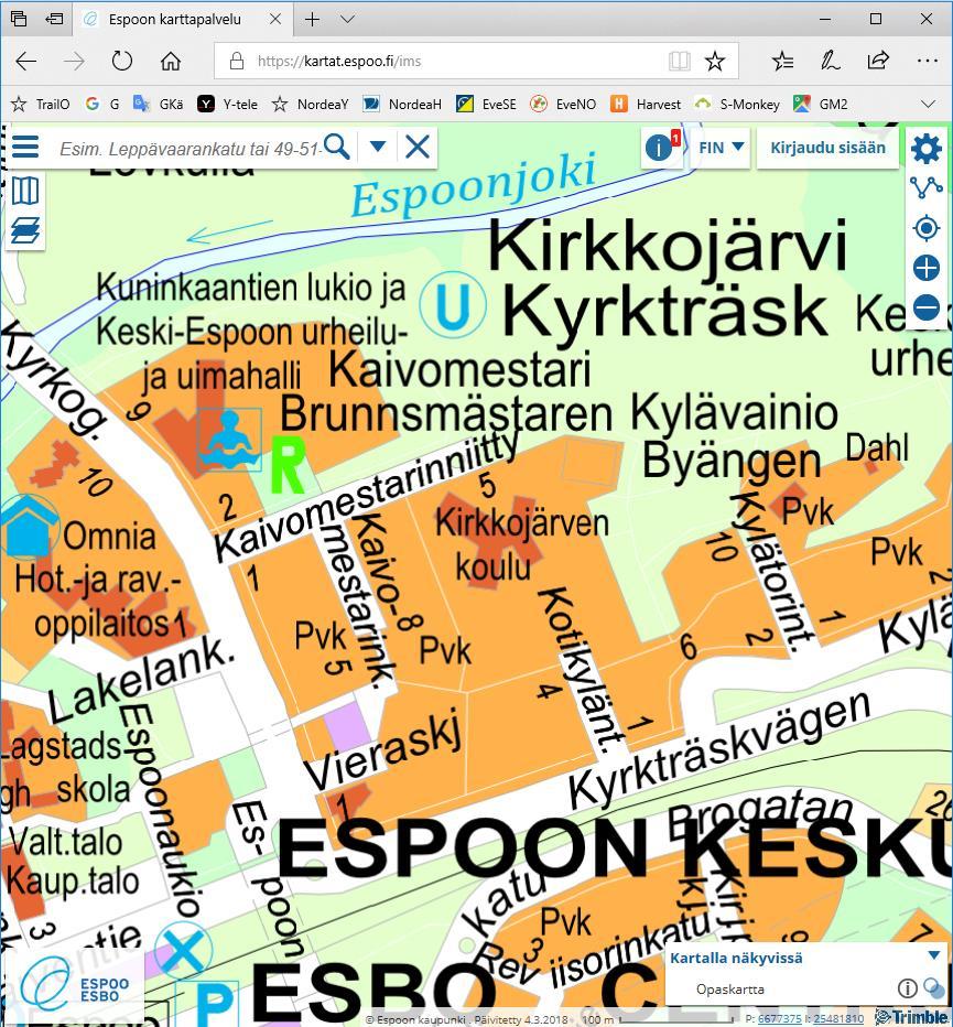 AINEISTON LATAUS ESPOON KAUPUNGIN SIVUILTA Siirry web-osoitteeseen: https://kartat.espoo.