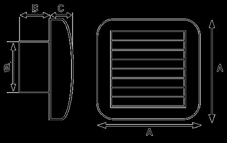 Valmistusmateriaali valkoinen ABS-muovi Pakkauksissa suomenkieliset asennusohjeet Takuu 12 kk ostopäivästä, koskee materiaali- ja valmistusvirheitä. Perusmalli ECO GG Yksinopeuksinen puhallin.