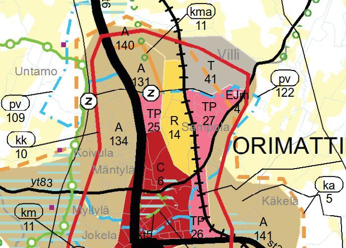 KORTTELIN 1302 JA SAMPOLANPUISTON ASEMAKAAVAN MUUTOS 3.2 SUUNNITTELUTILANNE 3.2.1 Maakuntakaava Päijät-Hämeen maakuntakaava 2014 on hyväksytty maakuntavaltuustossa 2.12.