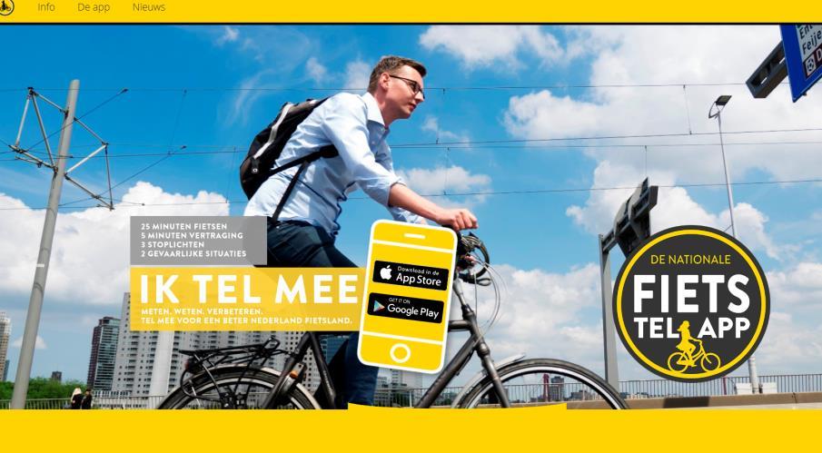 Tellerweek Hollannin kansallinen pyöräilyn mittausviikko Fiets tel app ladattavissa androidille