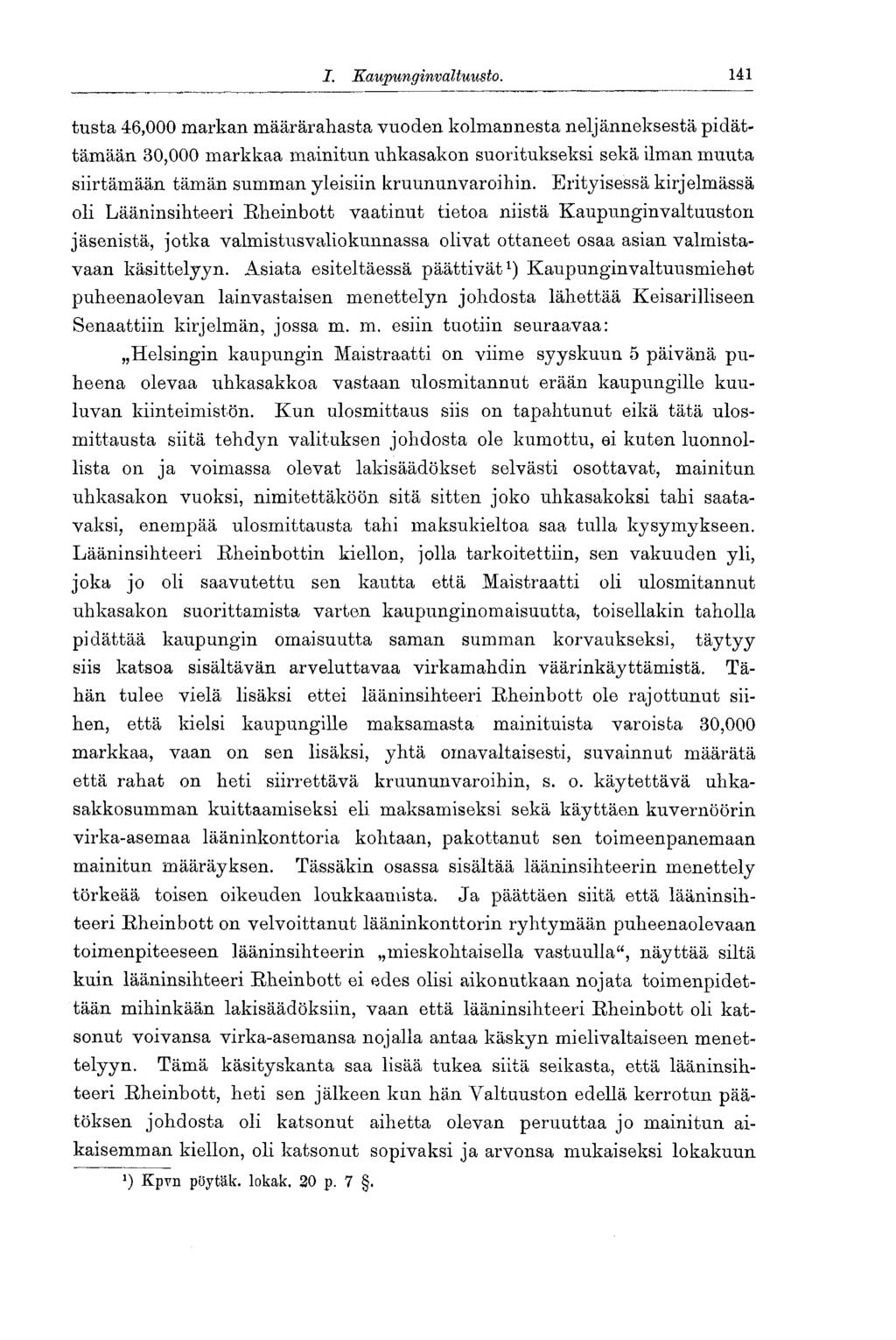 46 I. Kaupunginvaltu usto.