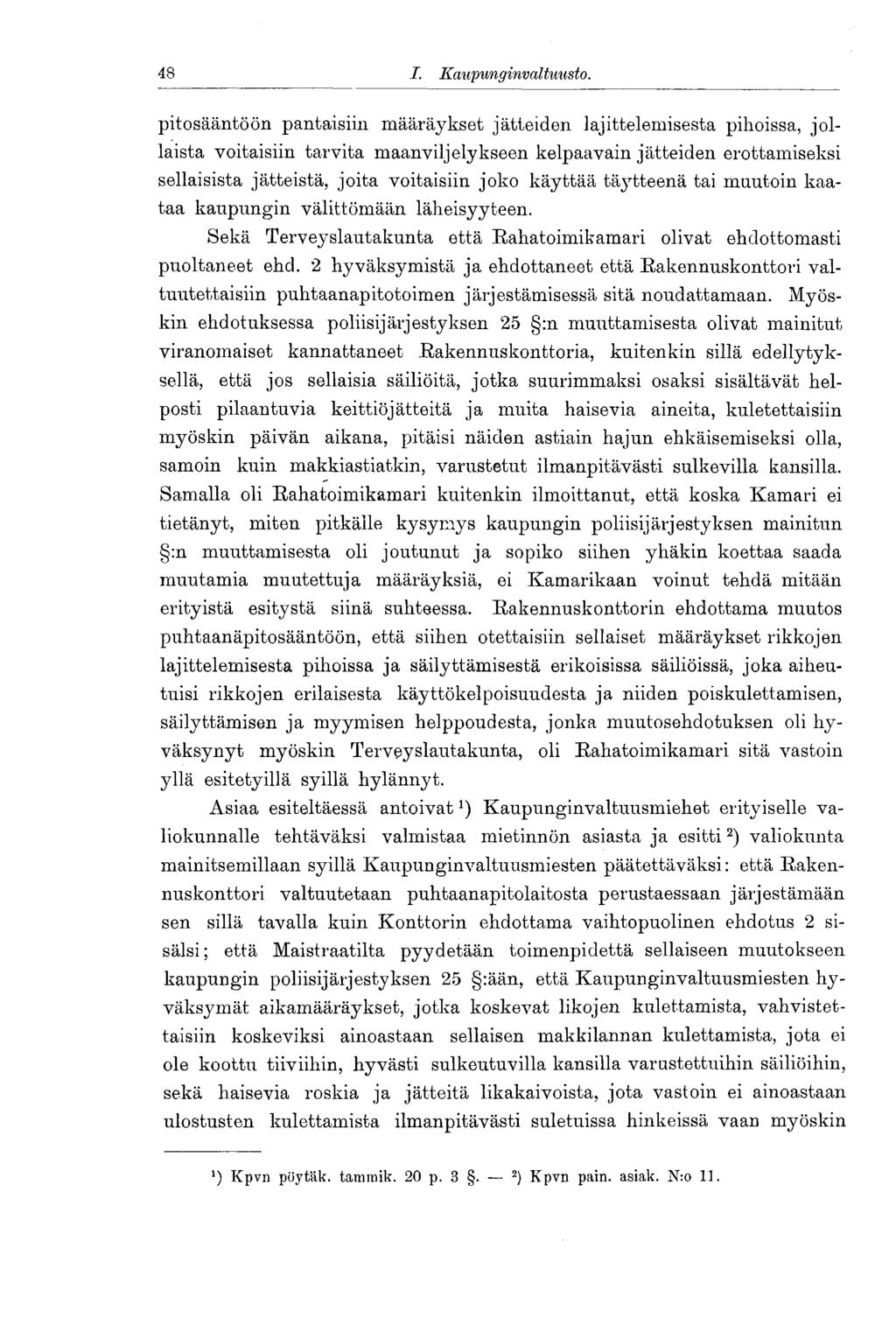 46 I. Kaupunginvaltu usto.