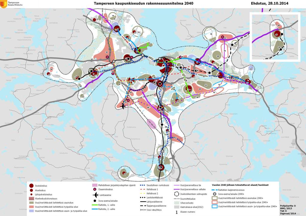4 Rakennesuunnitelmaehdotus Kuva: Rakennesuunnitelma 2040, ehdotus, 28.10.2014.