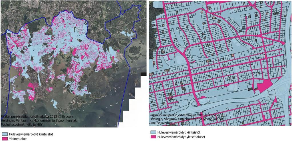 Pelkät prosenttiluvat kertovat siis mahdollisesti enemmän kaavoituksesta kuin todellisesta korvausperusteesta hulevesiviemäriin johdettavan