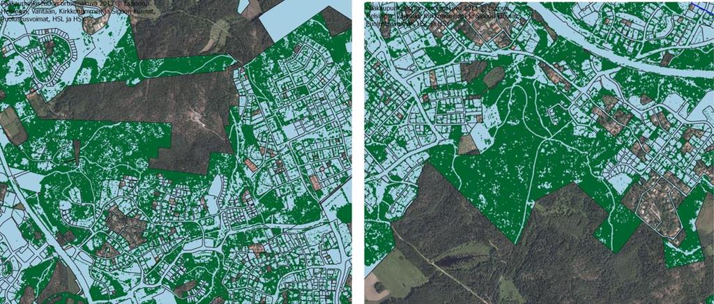 8 Kuva 7. Seudullisen paikkatietoaineiston hyödyntäminen puuston osalta.