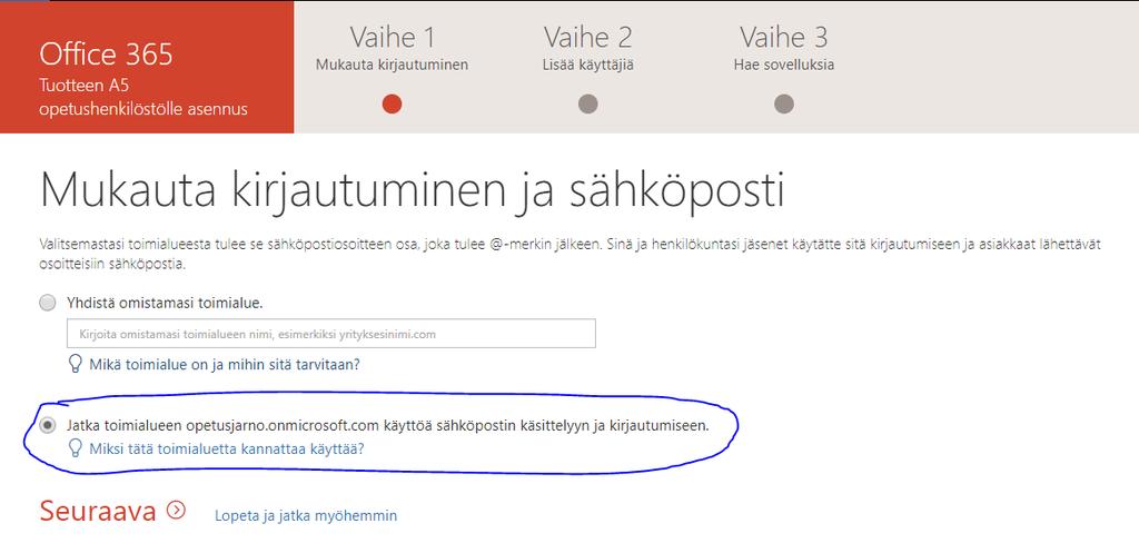 19 (78) Kuva 13. Toimialueen lisäys tilaukseen.