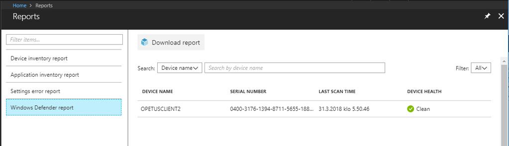 49 (78) Kuva 57. Windows Defender raportti. 4.