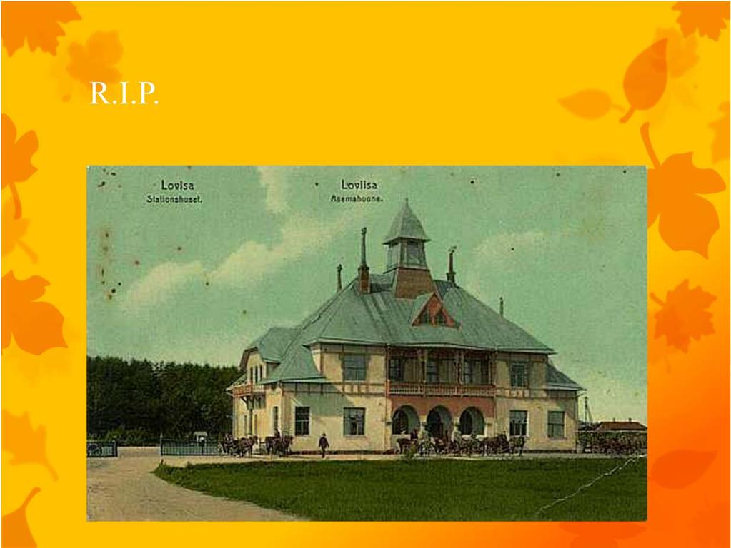 Loviisan ensimmäinen rautatieasema kuvattuna vuoden 1910 postikortissa.