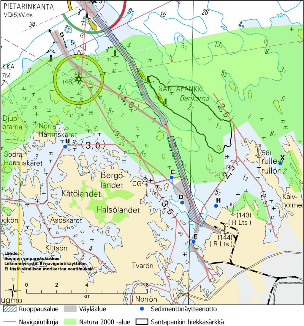 Trkkiluohjelm 13 / 16 4.2.2 Sedimentin ltu Sedimenttien ltu on trkkiltu viimeksi vuonn 2015 j tulln trkkiluohjelmn mukn tutkimn seurvn kerrn vuonn 2020.