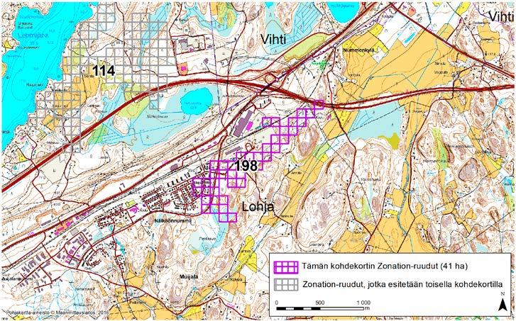 Lohja, Zonation-aluetunnus 198 LOHJA (198) Alue sijaitsee Lohja kaakkoisosassa Nummenkylän ja Muijalan kylien välimaastossa lähellä Vihdin rajaa.