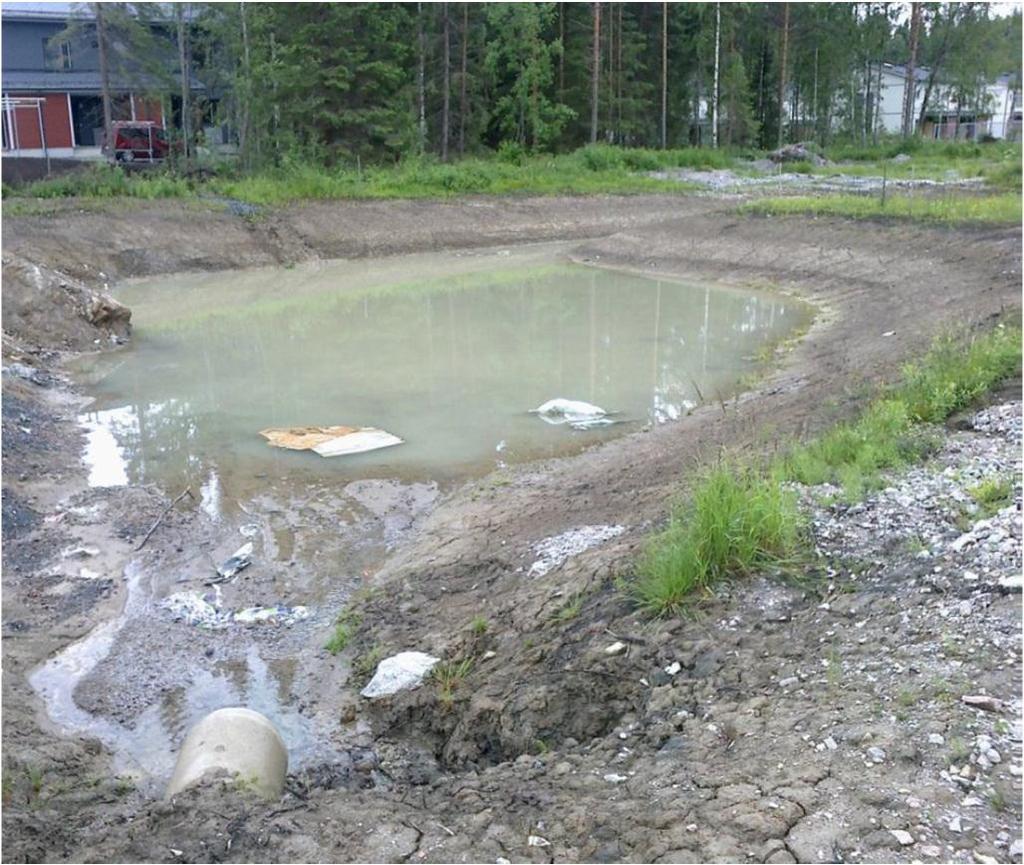Mitoitussuositus laskeutusaltaan pinta-alalle on vähintään 5 % työmaan alasta.