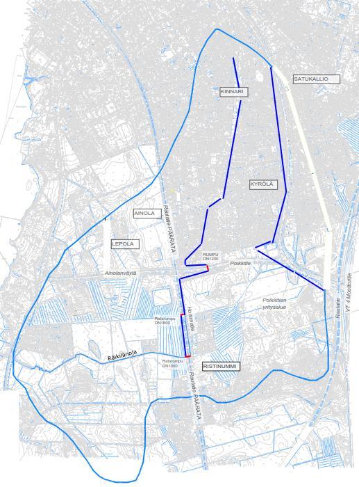 rumpuun johtuu nykytilanteessa mm. Poikkitien yritysalueen (34 ha) hulevedet.
