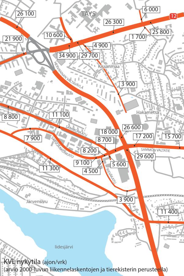 + 620 ajoneuvoa vuorokaudessa (saapuvat ja lähtevät yhteensä) + 42 saapuvaa ja 15 lähtevää ajoneuvoa iltapäivän huipputunnin aikana Hipposkylän täydennysrakentamisen vaikutus liikennemääriin on