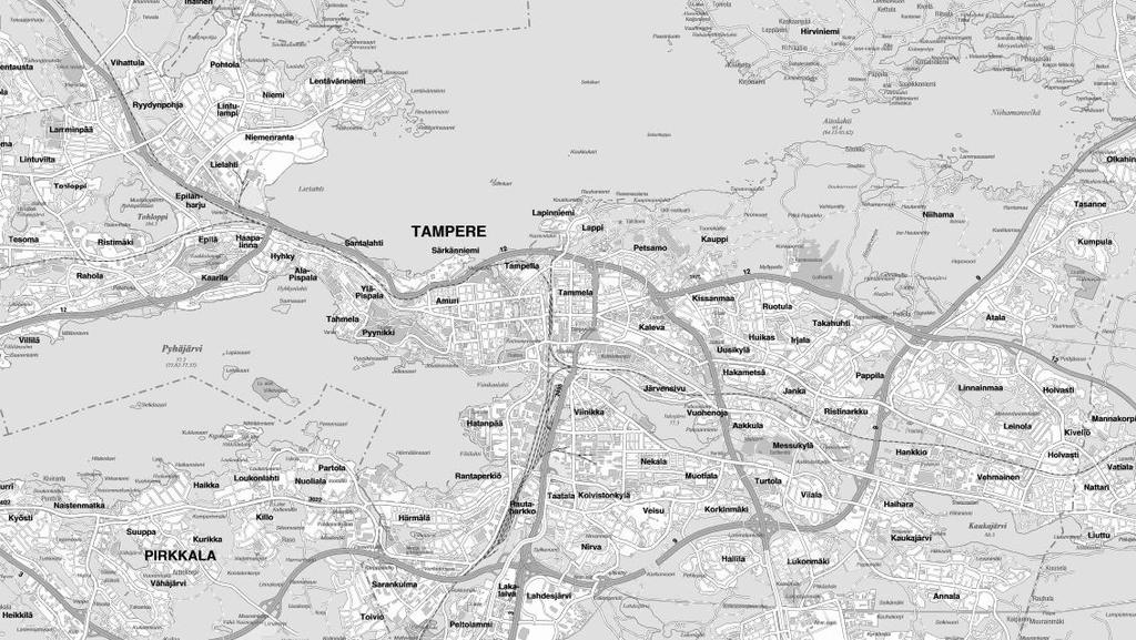 TARKASTELUALUEEN SIJAINTI Alue sijaitsee 2-3 kilometrin etäisyydellä Tampereen keskustasta Teiskontie (valtatie 12), Hervannan valtaväylä, Sammon