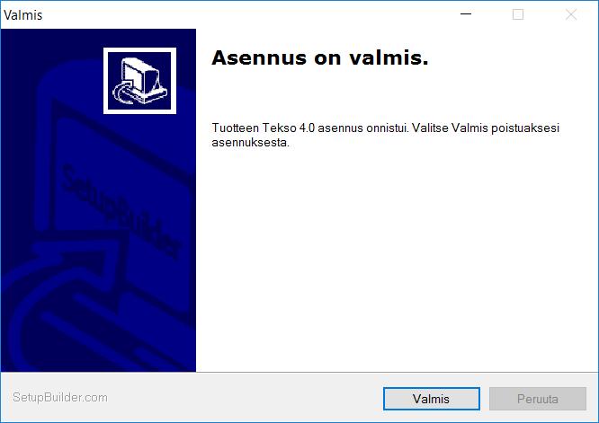 Valmis-painikkeella. Tämän jälkeen aukeaa vielä erillinen tiedote päivityksen onnistumisesta.