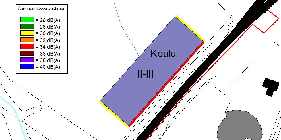 Tieliikennemeluselvitys Liite 4 PR45 Y01 Olemassa olevilla asuinrakennuksilla julkisivuun kohdistuva päiväajan keskiäänitaso on suurimmillaan yhdellä rakennuksella 60 db(a) ja muilla rakennuksilla