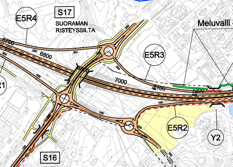 C8. E5 Lentolan eritasoliittymä, reitti Kangasalantieltä pohjoisesta valtatielle 12 itään Sivu 18 Reitti Kangasalantieltä pohjoisesta valtatielle 12 on melko monimutkainen.