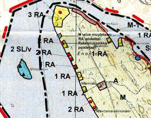 Osayleiskaava 8 Alueella on 27.2.2002 hyväksytty ja 15.9.2003 voimaantullut osayleiskaava. Osayleiskaavassa kaavamuutosalueille on merkitty kaksi RA -rakennuspaikkaa ja M -aluetta.