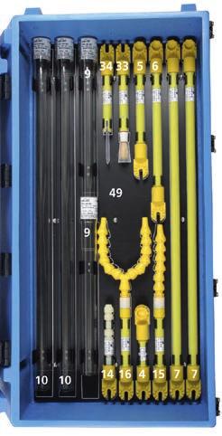 TFRS MS -puhdistusvarusteet enintään 36 kv:n nimellisjännitteelle (15 60 Hz) Ei saa käyttää kostealla säällä Sisä- ja ulkokäyttöön Yhdistetty yksikkö kuiva- ja märkäpuhdistukseen Läpinäkyvät putket