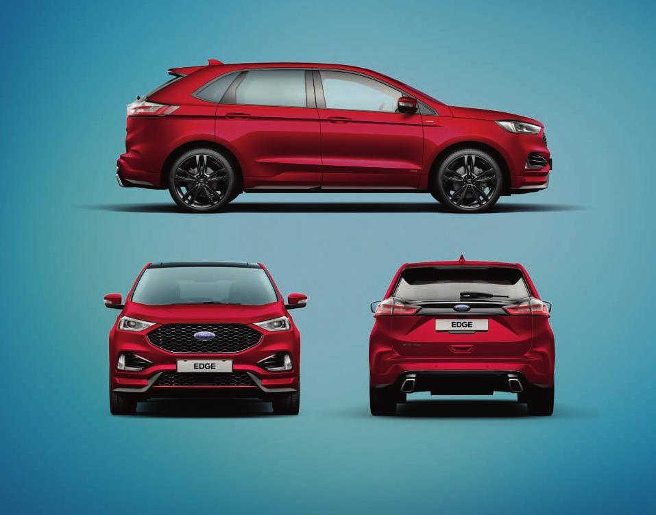 Mitat ja tilat FORD EDGE Mitat 5-ovinen 800L 5 istuimella, kuormattuna kattokorkeuteen Korkeus: 1 732 mm 602L 5 istuimella, pienen varapyörän kanssa Pituus: 4 834 mm