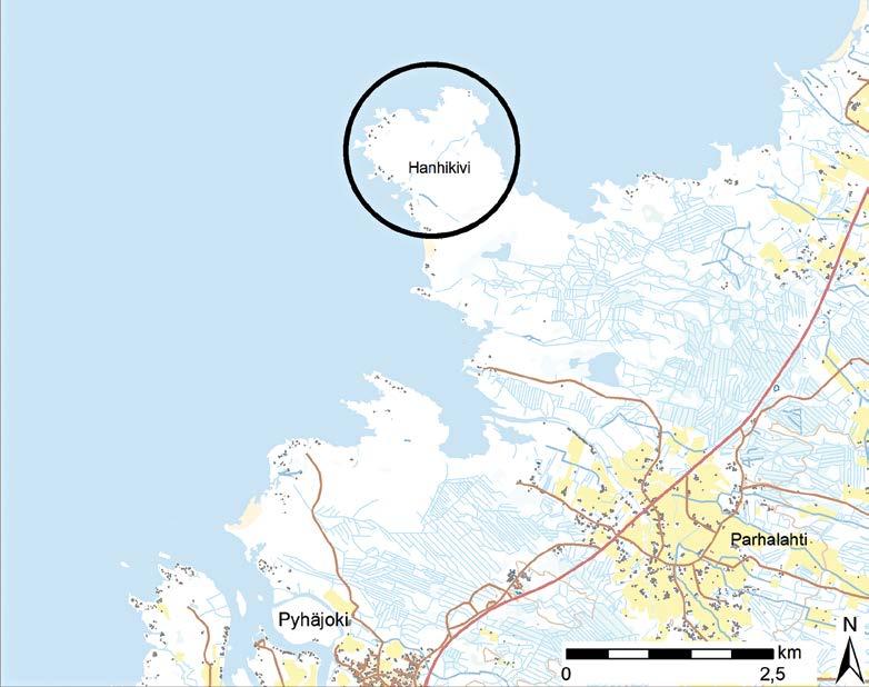 6.1 Maankäyttö ja rakennettu ympäristö 6.1.1 Alueella ja sen ympäristössä sijaitsevat toiminnot Hanhikiven niemi sijaitsee Pohjois-Pohjanmaalla Pyhäjoen ja Raahen kuntien alueella.