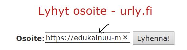 Nettilinkin lyhentäminen Kopioi lyhennettävä linkki muistiin. Avaa sivu tai etsi netistä linkin lyhennys sanalla, jolloin tuloksena tulee useampi linkinlyhennys sivuja. Esim. urly.