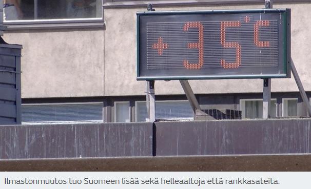 2018 Suomen lämpötila nousee 2050 mennessä