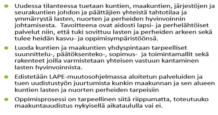 LAPE siltaustoimet (7/7): LAPE-Akatemiat Kuntien ja kuntayhtymien päättäjille ja johdolle suunnatut STM/