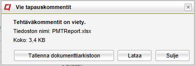 Lisää linkki linkittää tapauksen toiseen tapaukseen. Kopioi URL leikepöydälle kopioi URL:n niin, että se voidaan liittää esim. sähköpostiin tai muuhun ja näin lisätä suoran linkin tapaukseen.