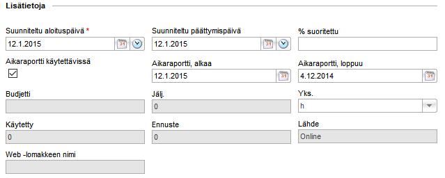 Lisätietoja Lisätietoja-osio sisältää tietoja, jotka liittyvät ennusteisiin ja raportointiin. Monilta osin Tapaus on samanlainen kuin projektisuunnitelman tehtävä.