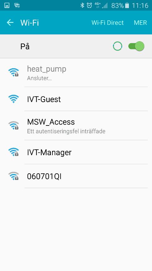 ja yhdistä Wifiin nimeltä heat_pump.