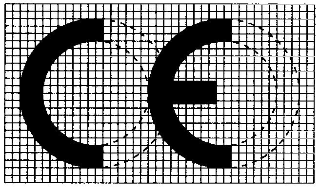 Jos CE-merkintää pienennetään tai suurennetaan, on noudatettava kirjoitustavan mittasuhteita. CE-merkinnän on oltava vähintään 5 mm korkea. 3.