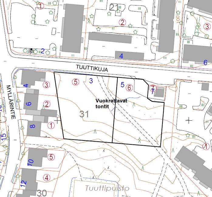 Kuopion kaupunki Pöytäkirja 3/2018 26 (45) 44 Tontin 297-24-31-5 pinta-ala on 2 139 m2, jossa on rakennusoikeutta 950 k- m2.