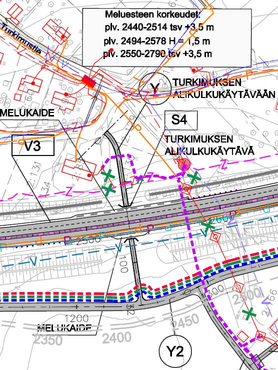 3.2.5 Valtatierakentamisen johto- ja laitesiirrot Suunnittelualueella tontilla 15 sijaitsee Elisan ilmajohto (oranssi ohut viiva).