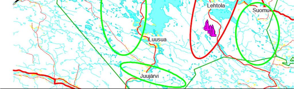 eteläisillä vaikutusalueilla. Ailangantunturin hankkeen myötä tuulivoimaloita näkyisi laajalti koko eteläisen Kemijärven veistöalueella. Kaavan liitteenä olevassa maisemaselvityksessä ko.