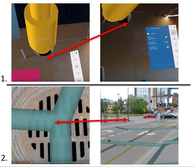 Kohdatut haasteet (MR) Näkymä erittäin kapea & valoisuuden vaikutus ulkona (HoloLens) Rajoitteet 3D-mallien tiedostokoolle