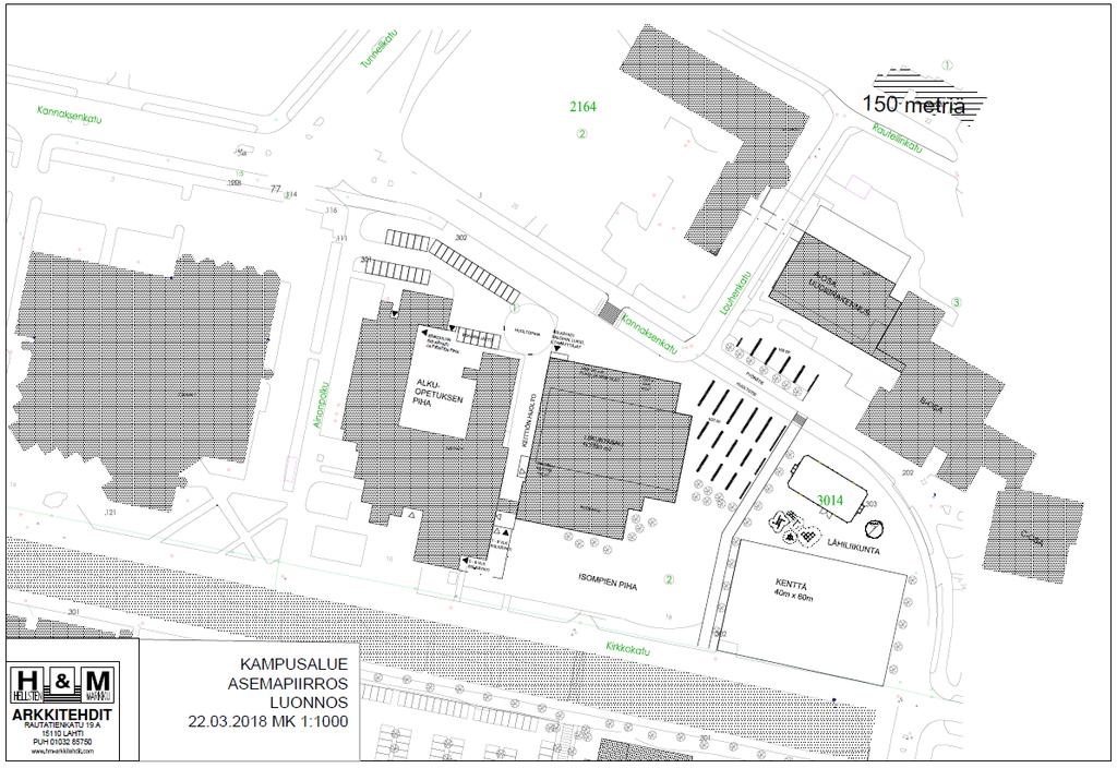 tammikuussa 2018 Koulukampuksen osalta hankesuunnitelma