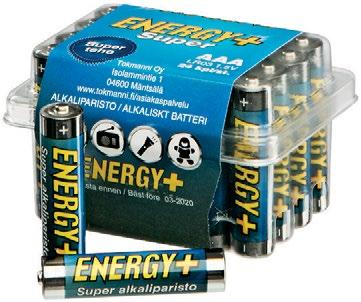 ENERGY+ SUPERALKALI- PARISTOT AA- tai AAA-malli 24 kpl/pkt