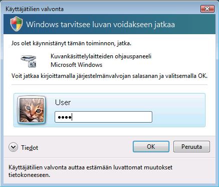 (Windows 7) Jos olet kirjautunut järjestelmänvalvojana, napsauta Kyllä.