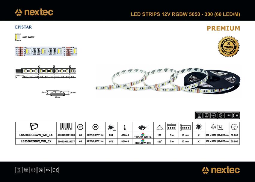 12 V, RGBW, 5050-300