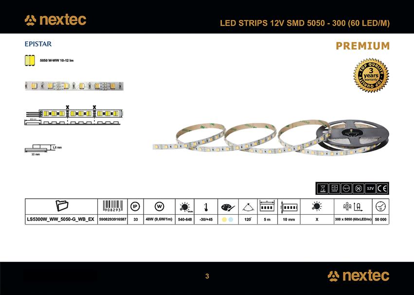 12 V, SMD, 5050-300