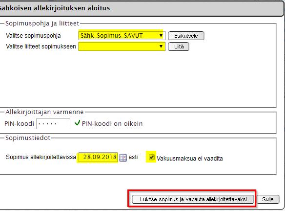 Vakuusmaksua ei vaadita = kun käytössä ei ole
