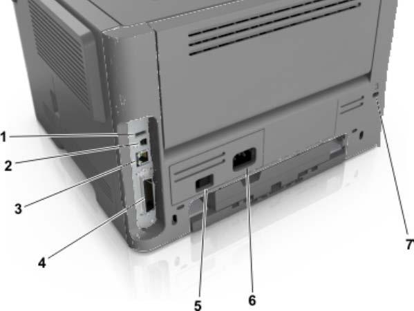 bizhub-mustavalkotuotteet 16 bizhub 3301P 1 USB-portti Liitä lisävarusteena saatava langaton NIC. 2 USB-tulostinportti Liitä tulostin tietokoneeseen. 3 Ethernet-portti Liitä tulostin verkkoon.