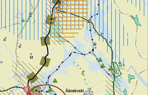 merkinnällä (vihertävä paksu katkoviiva) ja seututie (st) on osoitettu maisema- /matkailutieksi (vihreä-musta viiva). KUVA 3. Ote Keski-Suomen maakuntakaavan tarkistus.