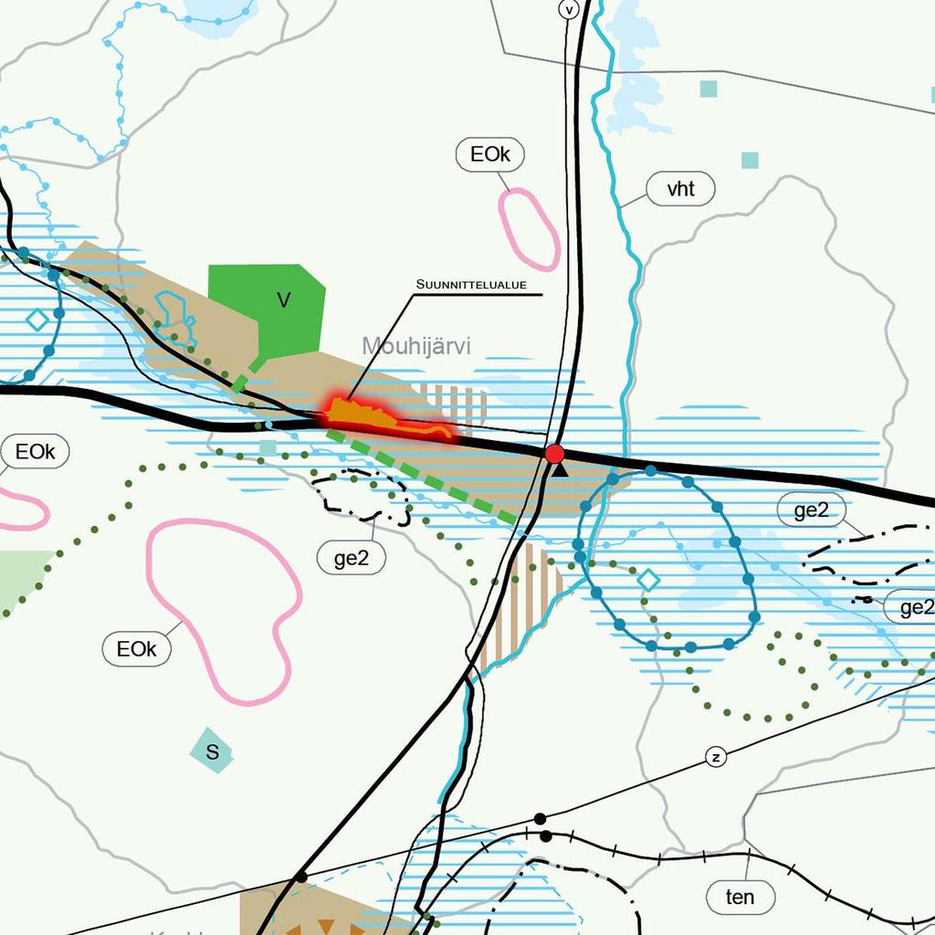 Maakuntakaava 2040:ssä kaava-alueella on merkintä taajamatoimintojen alue ja lisäksi sen itäosassa on merkintä maakunnallisesti arvokas maisema-alue.