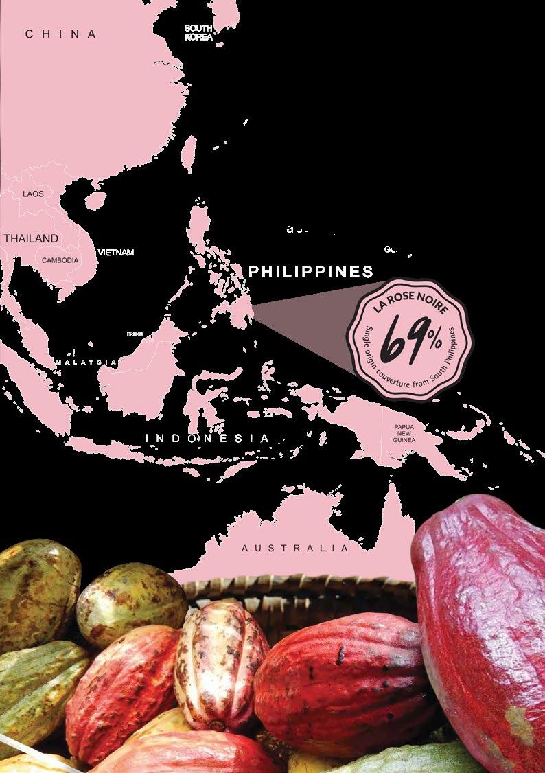Suklaan valmistus Tässä 69 % Single Origin suklaassa käytetään pääosin Trinitariokaakaopapuja Etelä-Filippiineiltä Valikoituja, parhaita kaakaopapuja
