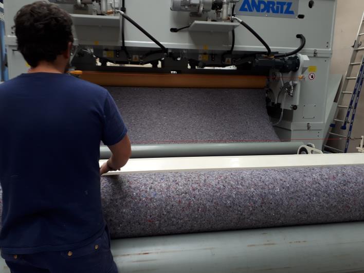 Nonwovens for TELAKETJU purposes Four formulas manufactured from opened fibres with air lay technology